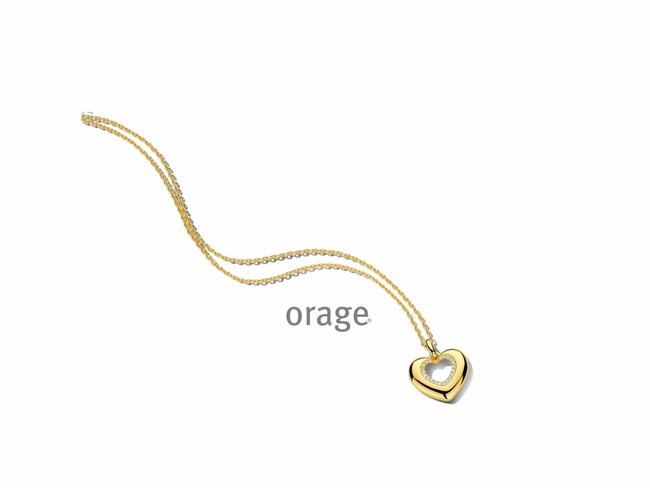 Orage | Collier | Plaqué Or | Oxyde de Zirconium | Coeur | BA204