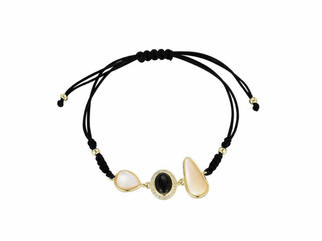 Lavida Pierres Nat | Bracelet Corde | Pierres Naturelles | Plaqué Or | 9121448