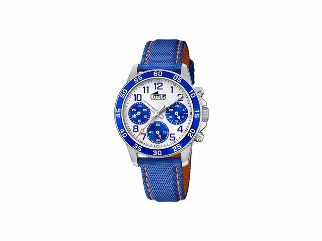 Lotus | Enfant | Quartz | Chrono | Cuir Bleu | ø36mm | 18581/7 Lotus | Enfant | Quartz | Chrono | Cuir Bleu | ø36mm | 18581/7