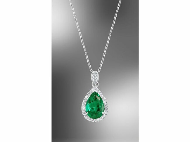 Lotus Silver | Collier | Argent | Oxyde de Zirconium | Verte | LP3789-1/3 Lotus Silver | Collier | Argent | Oxyde de Zirconium | Verte | LP3789-1/3