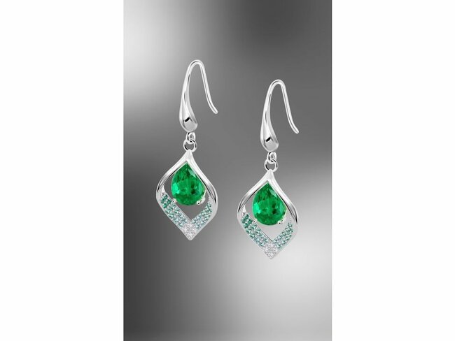 Lotus Silver | Boucles d'Oreilles | Argent | Oxyde de Zirconium | verte | LP3711-4/3 Lotus Silver | Boucles d'Oreilles | Argent | Oxyde de Zirconium | verte | LP3711-4/3