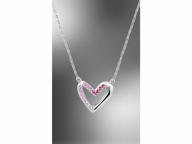 Lotus Silver | Collier | Argent | Oxyde de Zirconium | Coeur | Rose | LP3719-1/1 Lotus Silver | Collier | Argent | Oxyde de Zirconium | Coeur | Rose | LP3719-1/1