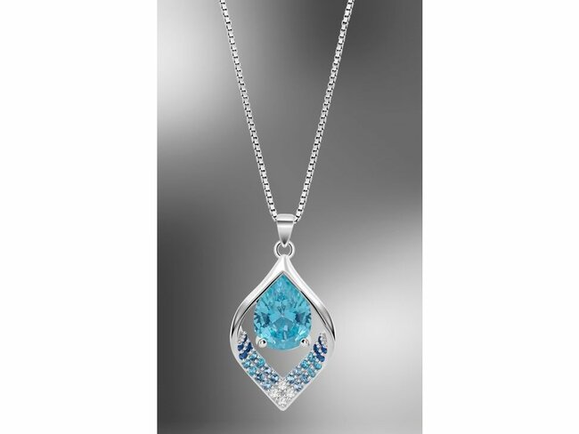 Lotus Silver | Collier | Argent | Oxyde de Zirconium | Bleu Ciel | LP3711-1/4 Lotus Silver | Collier | Argent | Oxyde de Zirconium | Bleu Ciel | LP3711-1/4