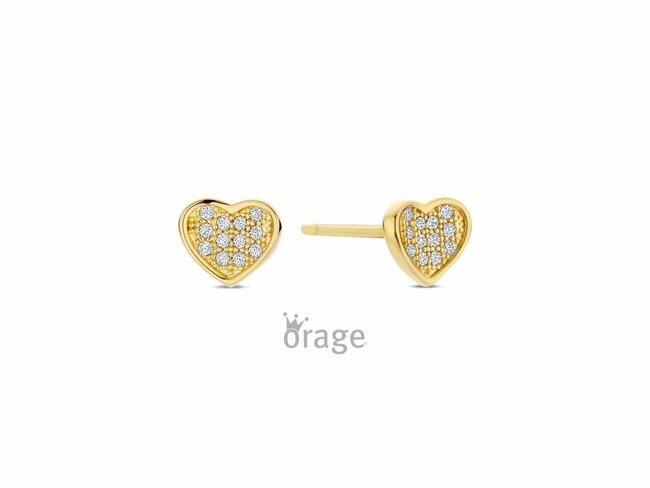 Orage Kids | Boucles d'Oreilles | Plaqué Or | Oxyde de Zircon | Coeur | O/6571 Orage Kids | Boucles d'Oreilles | Plaqué Or | Oxyde de Zircon | Coeur | O/6571
