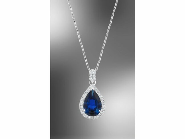 Lotus Silver | Collier | Argent | Oxyde de Zirconium | Bleue | LP3789-1/2 Lotus Silver | Collier | Argent | Oxyde de Zirconium | Bleue | LP3789-1/2