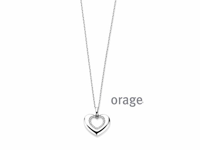 Orage | Collier | Argent | Oxyde de Zirconium | Coeur | BA205 Orage | Collier | Argent | Oxyde de Zirconium | Coeur | BA205