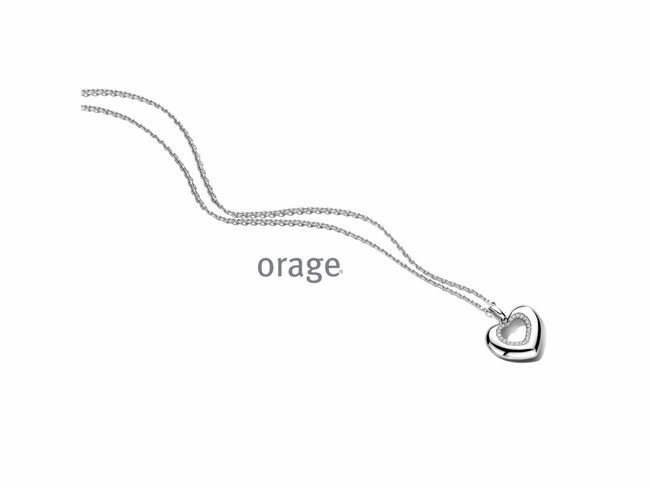 Orage | Collier | Argent | Oxyde de Zirconium | Coeur | BA205 Orage | Collier | Argent | Oxyde de Zirconium | Coeur | BA205
