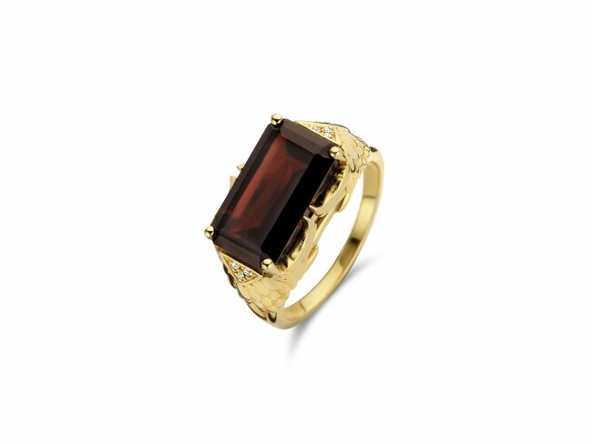 Diamanti Per Tutti | Bague | Plaqué Or | Grenat | Diamants | M1886 DO Diamanti Per Tutti | Bague | Plaqué Or | Grenat | Diamants | M1886 DO