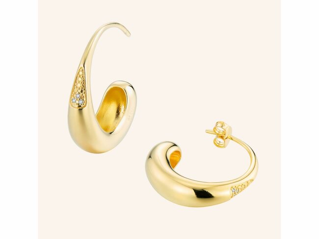 Diamanti Per Tutti | Boucles d'Oreilles | Créoles | Argent | Plaqué Or | Diamants | M2472 Diamanti Per Tutti | Boucles d'Oreilles | Créoles | Argent | Plaqué Or | Diamants | M2472