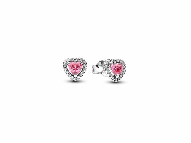 Pandora | Boucles d'Oreilles | Coeurs Surélevés Roses | 298427C02 Pandora | Boucles d'Oreilles | Coeurs Surélevés Roses | 298427C02