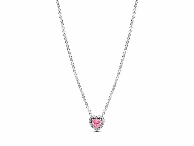 Pandora | Collier | Coeur Surélevé Rose | 398425C02 Pandora | Collier | Coeur Surélevé Rose | 398425C02