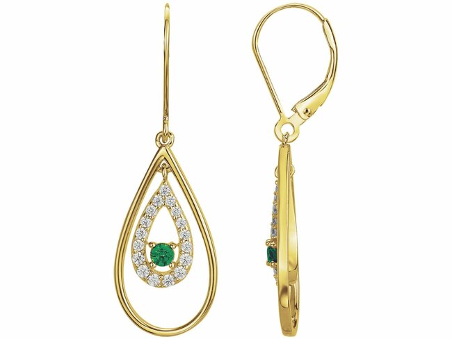 Loumya Silver | Boucles d'Oreilles | Plaqué Or | Oxyde de Zirconium | Vert | 76400397 Loumya Silver | Boucles d'Oreilles | Plaqué Or | Oxyde de Zirconium | Vert | 76400397