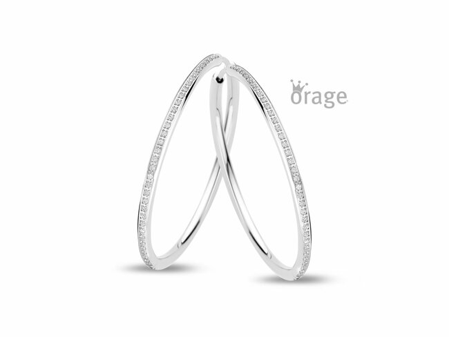 Orage | Boucles d'Oreilles | Créoles | Acier | oxyde de Zirconium | ø40 mm | K2844 Orage | Boucles d'Oreilles | Créoles | Acier | oxyde de Zirconium | ø40 mm | K2844