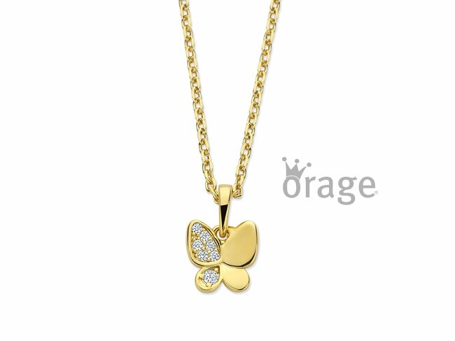 Orage Kids | Collier | Plaqué Or | Oxyde de Zirconium | Papillon | K2996 Orage Kids | Collier | Plaqué Or | Oxyde de Zirconium | Papillon | K2996