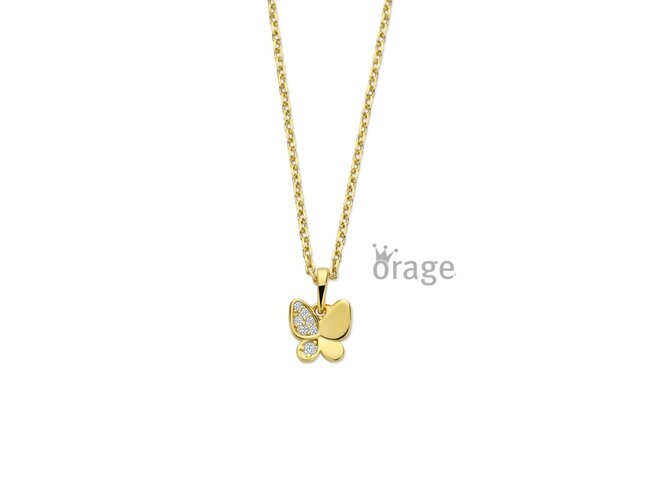 Orage Kids | Collier | Plaqué Or | Oxyde de Zirconium | Papillon | K2996 Orage Kids | Collier | Plaqué Or | Oxyde de Zirconium | Papillon | K2996