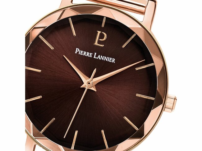 Pierre Lannier | Femme | Quartz | Milanais Rosé | Chocolat | ø30mm | 010P988 Pierre Lannier | Femme | Quartz | Milanais Rosé | Chocolat | ø30mm | 010P988