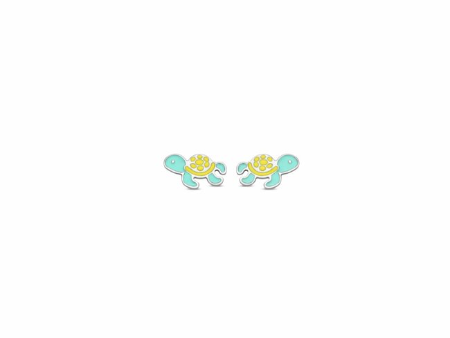 Naiomy Silver | Boucles d'Oreilles | Tortue | Vert | PB102 Naiomy Silver | Boucles d'Oreilles | Tortue | Vert | PB102