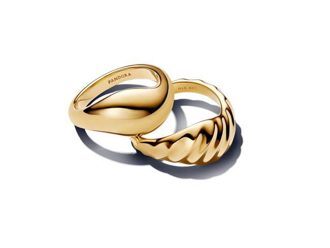 Pandora | Bagues | Empilables Ondulées | Dorées | 163832C00 Pandora | Bagues | Empilables Ondulées | Dorées | 163832C00