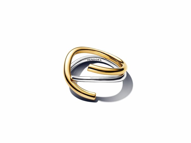 Pandora | Bague | Double | de Forme Organique | Bicolore | 163889C00 Pandora | Bague | Double | de Forme Organique | Bicolore | 163889C00