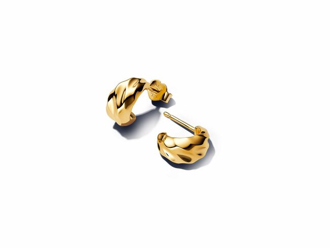 Pandora | Boucles d'Oreilles | Créoles | Ouvertes Côtelées | Dorées | 263873C00 Pandora | Boucles d'Oreilles | Créoles | Ouvertes Côtelées | Dorées | 263873C00
