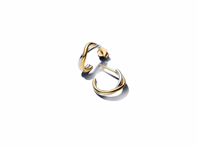 Pandora | Boucles d'Oreilles | Créoles | Ouvertes Bicolores | 263880C00 Pandora | Boucles d'Oreilles | Créoles | Ouvertes Bicolores | 263880C00