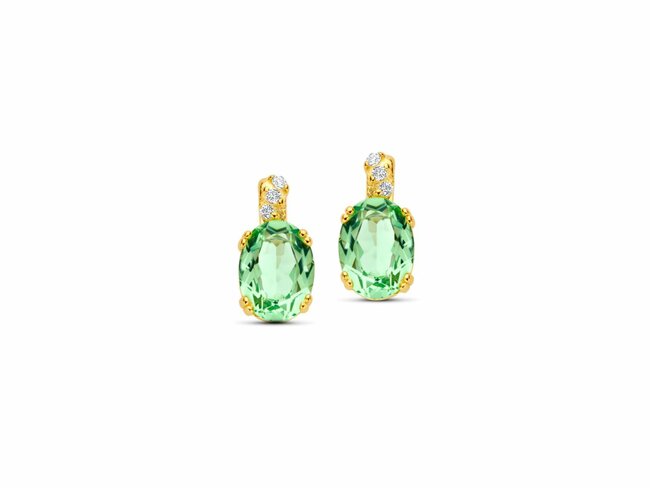Naiomy Silver | Boucles d'Oreilles | Plaqué Or | Oxyde de Zirconium | Verte | N5F56 Naiomy Silver | Boucles d'Oreilles | Plaqué Or | Oxyde de Zirconium | Verte | N5F56