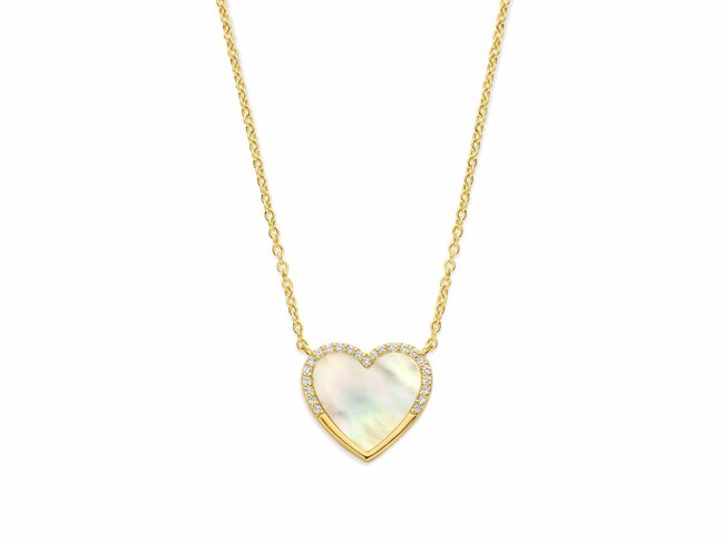 Naiomy Silver | Collier | Plaqué Or | Oxyde de Zirconium | Coeur Nacre | N5I60 Naiomy Silver | Collier | Plaqué Or | Oxyde de Zirconium | Coeur Nacre | N5I60