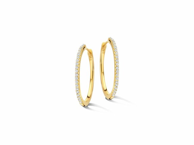 Naiomy Silver | Boucles d'Oreilles | Créoles Plaqué Or | Oxyde de Zirconium | ø25mm | N5E74 Naiomy Silver | Boucles d'Oreilles | Créoles Plaqué Or | Oxyde de Zirconium | ø25mm | N5E74