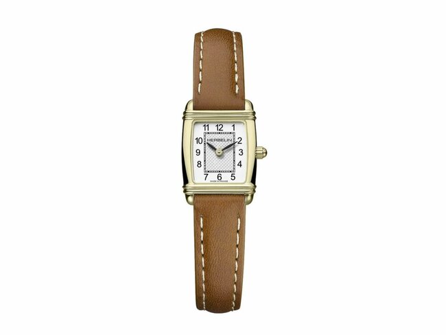 Michel Herbelin | Femme | Quartz | Art Déco Tonneau | Cuir | 17.8 x 19.4mm | 17438P1N22GD Michel Herbelin | Femme | Quartz | Art Déco Tonneau | Cuir | 17.8 x 19.4mm | 17438P1N22GD