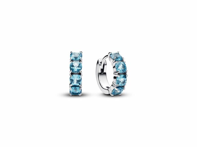 Pandora | Boucles d'Oreilles | Créoles | Bleu Clair | 293851C01 Pandora | Boucles d'Oreilles | Créoles | Bleu Clair | 293851C01
