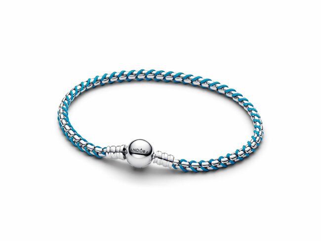 Pandora | Bracelet | Pandora Moments | Maille Serpent Cordon Bleu | 593816C01 Pandora | Bracelet | Pandora Moments | Maille Serpent Cordon Bleu | 593816C01
