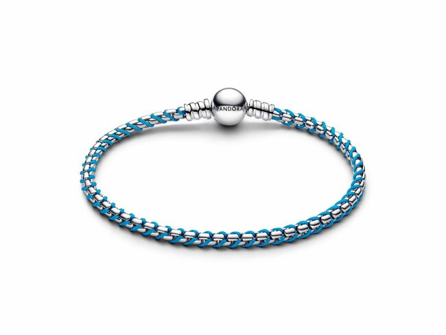 Pandora | Bracelet | Pandora Moments | Maille Serpent Cordon Bleu | 593816C01 Pandora | Bracelet | Pandora Moments | Maille Serpent Cordon Bleu | 593816C01