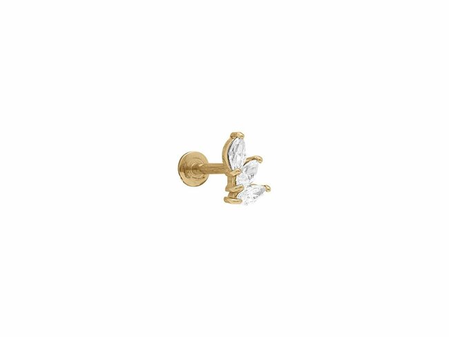 Loumya Steel | Piercing | Acier 316L | Doré | Oxyde de Zirconium | Tige 1.2x8mm | 155909JW Loumya Steel | Piercing | Acier 316L | Doré | Oxyde de Zirconium | Tige 1.2x8mm | 155909JW