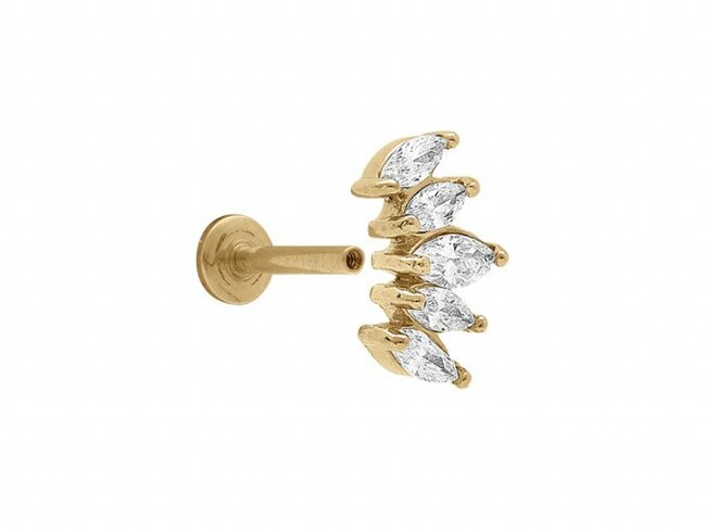 Loumya Steel | Piercing | Acier 316L | Doré | Oxyde de Zirconium | Tige 1.2x8mm | 155910JW Loumya Steel | Piercing | Acier 316L | Doré | Oxyde de Zirconium | Tige 1.2x8mm | 155910JW