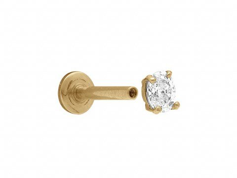 Loumya Steel | Piercing | Acier 316L | Doré | Oxyde de Zirconium | Tige 1.2x8mm | 155916JW Loumya Steel | Piercing | Acier 316L | Doré | Oxyde de Zirconium | Tige 1.2x8mm | 155916JW