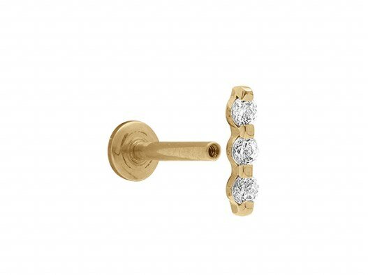 Loumya Steel | Piercing | Acier 316L | Doré | Oxyde de Zirconium | Tige 1.2x8mm | 155912JW