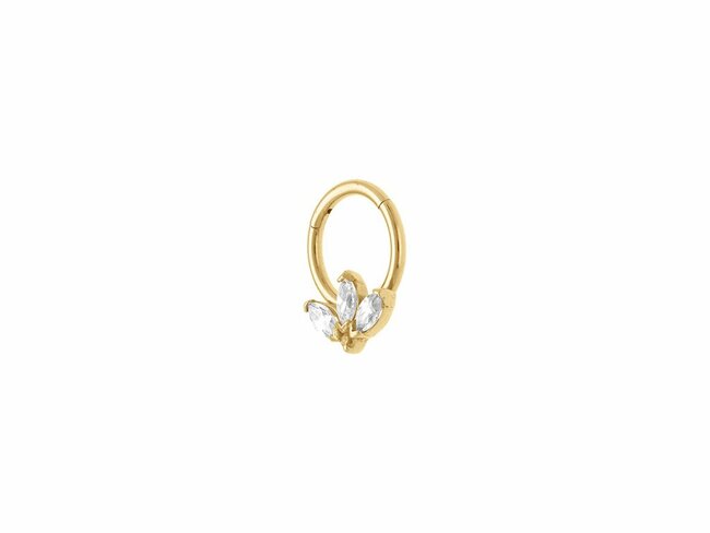 Loumya Steel | Piercing | Acier 316L | Doré | Oxyde de Zirconium | Tige 1.2x8mm | 155932JW