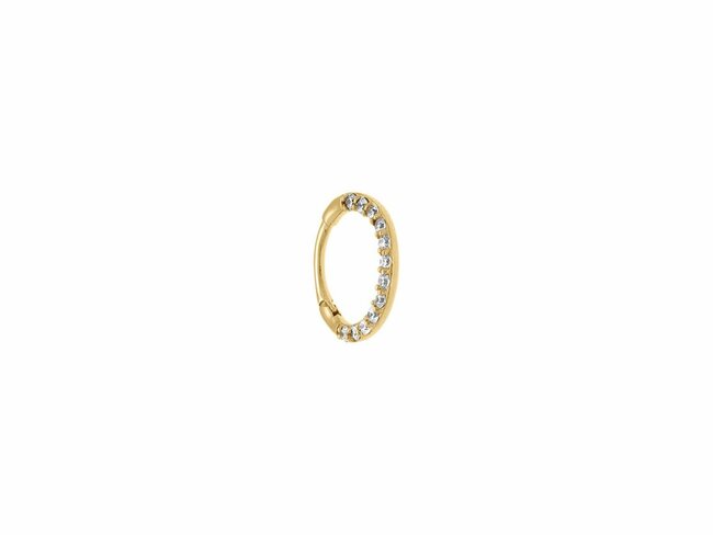 Loumya Steel | Piercing | Acier 316L | Doré | Oxyde de Zirconium | Tige 1.2x8mm |