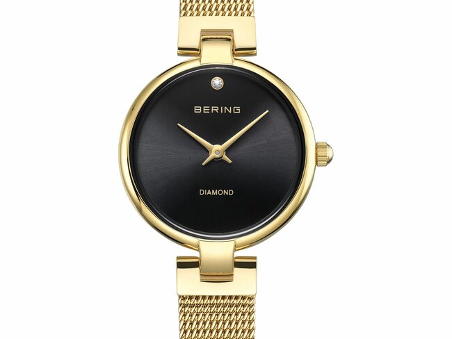 Bering | Femme | Quartz | Classic | Milanais Doré | Diamant | 24mm | 17724-332 Bering | Femme | Quartz | Classic | Milanais Doré | Diamant | 24mm | 17724-332