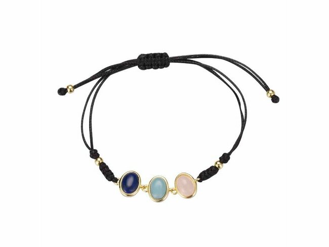 Lavida Pierres Nat | Bracelet Corde | Plaqué Or | Pierres Naturelles | 9118590