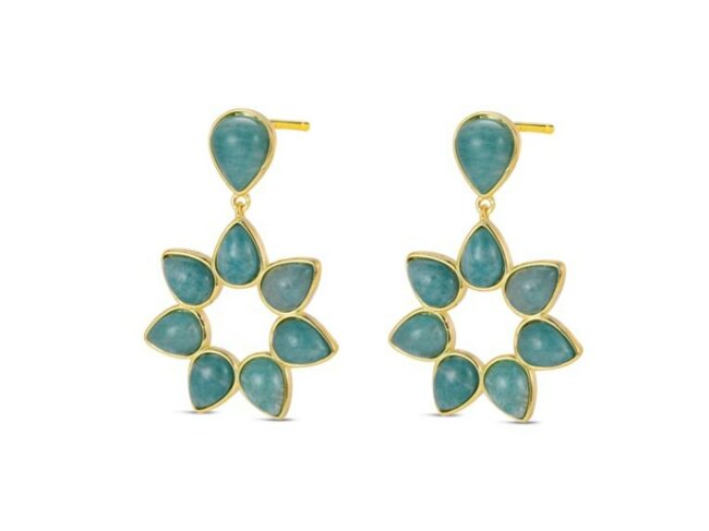 Lavida Pierres Nat | Boucles d'Oreilles | Plaqué Or | Pierres Naturelles | 9118468