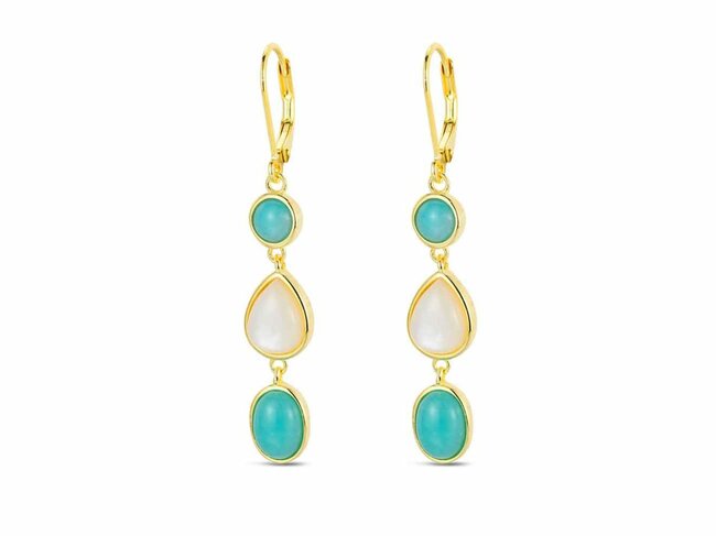 Lavida Pierres Nat | Boucles d'Oreilles | Plaqué Or | Pierres Naturelles | 9122512