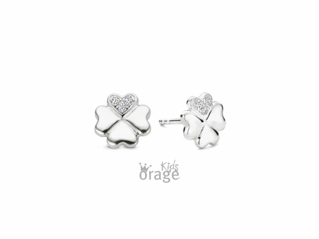 Orage Kids | Boucles D'Oreilles | Argent | Trèfles | K2775