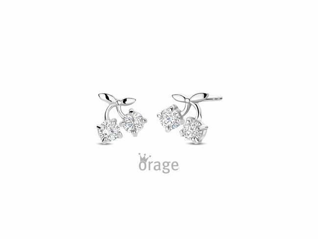 Orage Kids | Boucles d'Oreilles | Argent | Oxyde de Zirconium | Cerises | K2930
