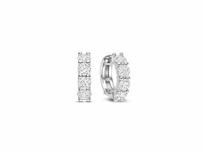 Ti Sento | Boucles d'Oreilles | Créoles | Argent | Oxyde de Zirconium | ø15mm| 78023ZI