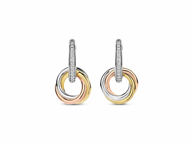 Ti Sento | Boucles d'Oreilles | Créoles | Tricolore | ø13mm | 7857ZT