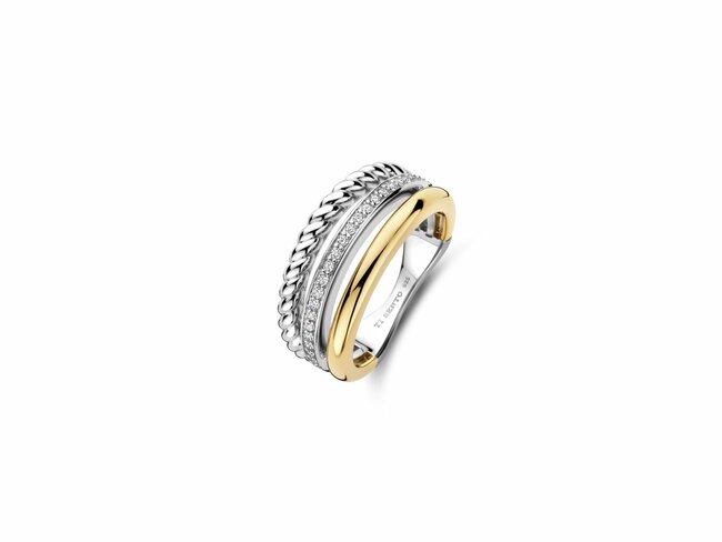 Ti Sento | bague | Argent | Plaqué Or | Oxyde de Zirconium | 12385ZY Ti Sento | bague | Argent | Plaqué Or | Oxyde de Zirconium | 12385ZY