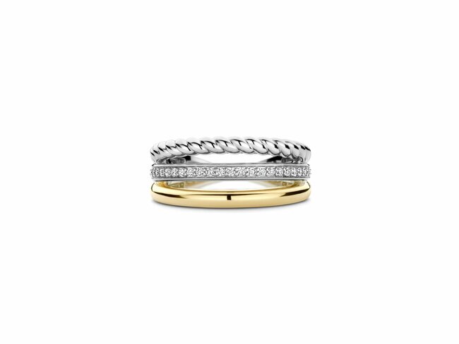 Ti Sento | bague | Argent | Plaqué Or | Oxyde de Zirconium | 12385ZY Ti Sento | bague | Argent | Plaqué Or | Oxyde de Zirconium | 12385ZY
