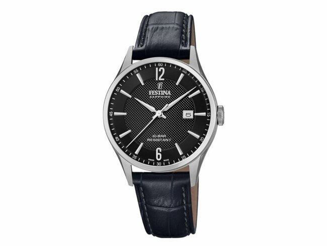 Festina | Homme | Quartz | Swiss Made | Cuir Noir | ø40mm | F20007/4