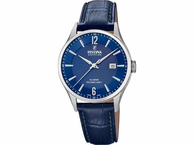 Festina | Homme | Quartz | Swiss Made | Cuir Bleu | ø40mm | F20007/6